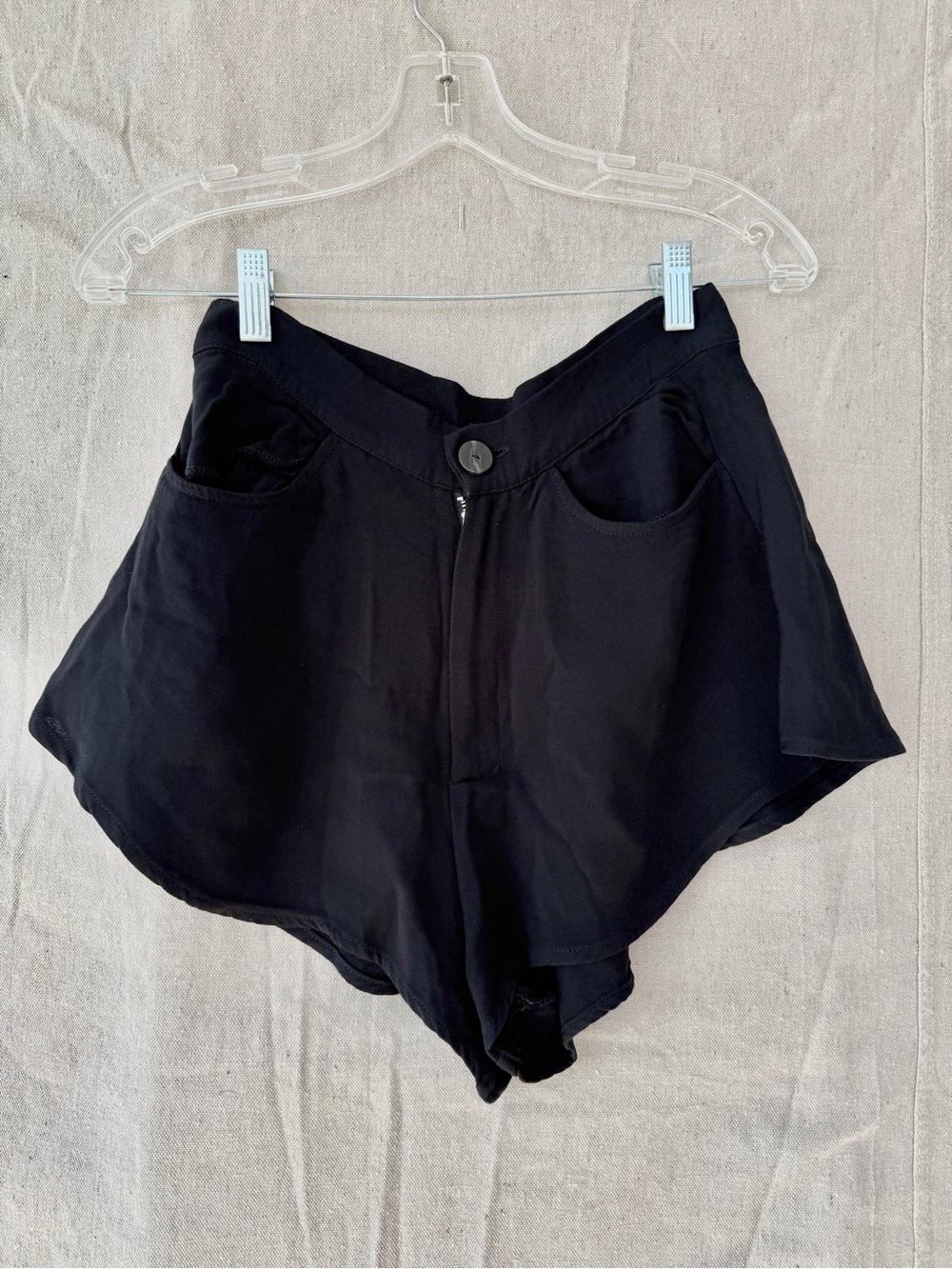 Zara Size Small High Rise Black Flowy Shorts